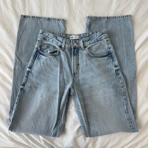 Zara Straight Leg Mid Rise Jeans